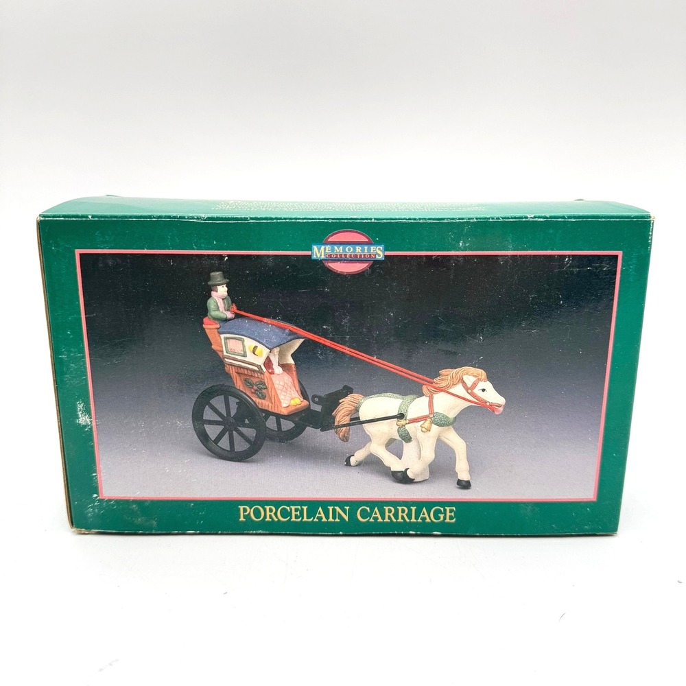 Vintage Memories‎ Collection Ceramic Christmas Village Porcelain Carriage Horse